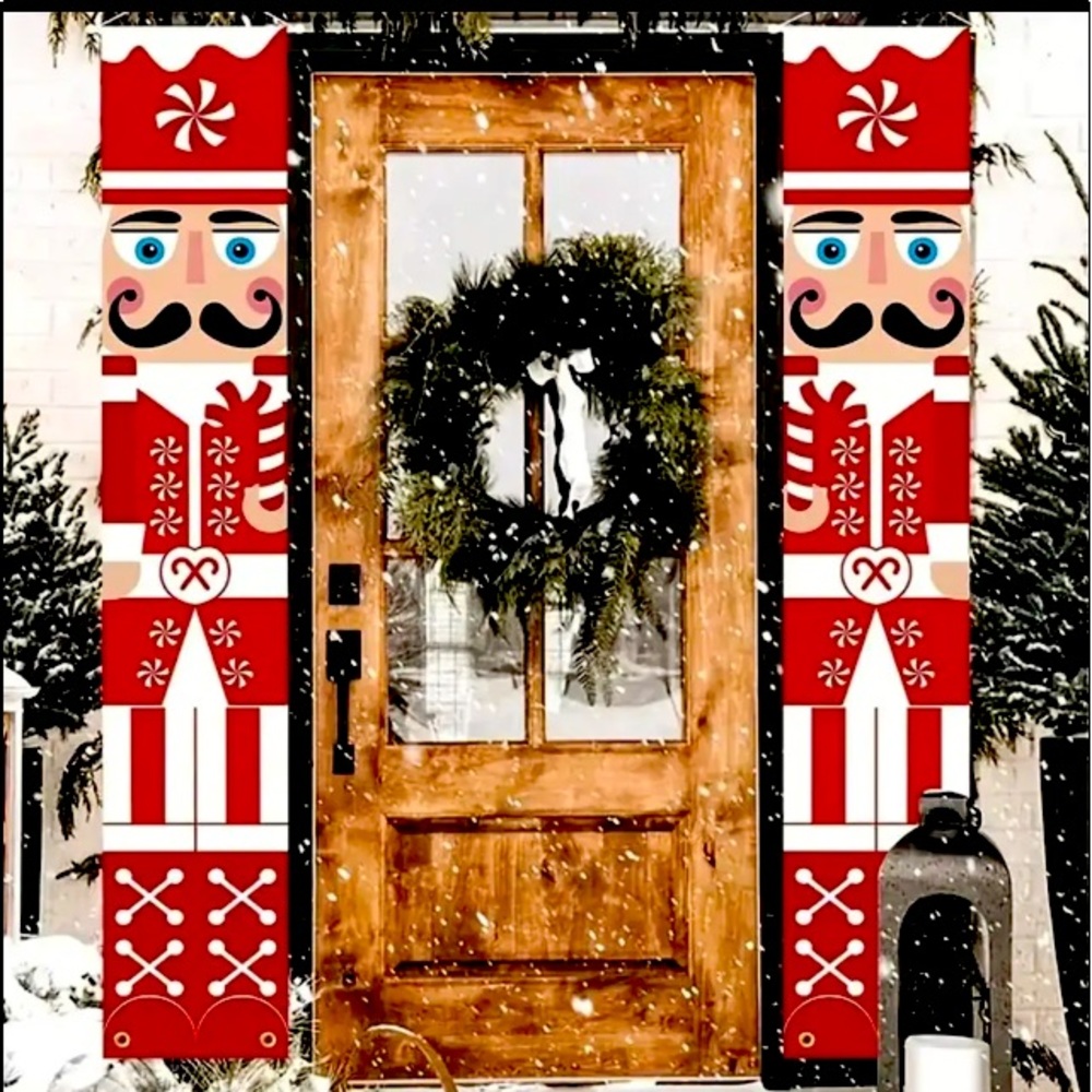 Christmas Nutcracker Banner Porch  1 Pair